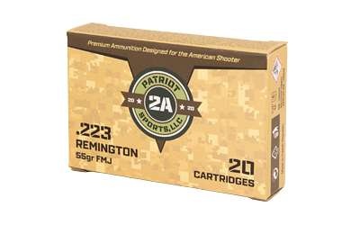 PATRIOT SPORTS 223 REM AMMO 55GR FMJ BRASS CASED 20RD BOX — product photograph