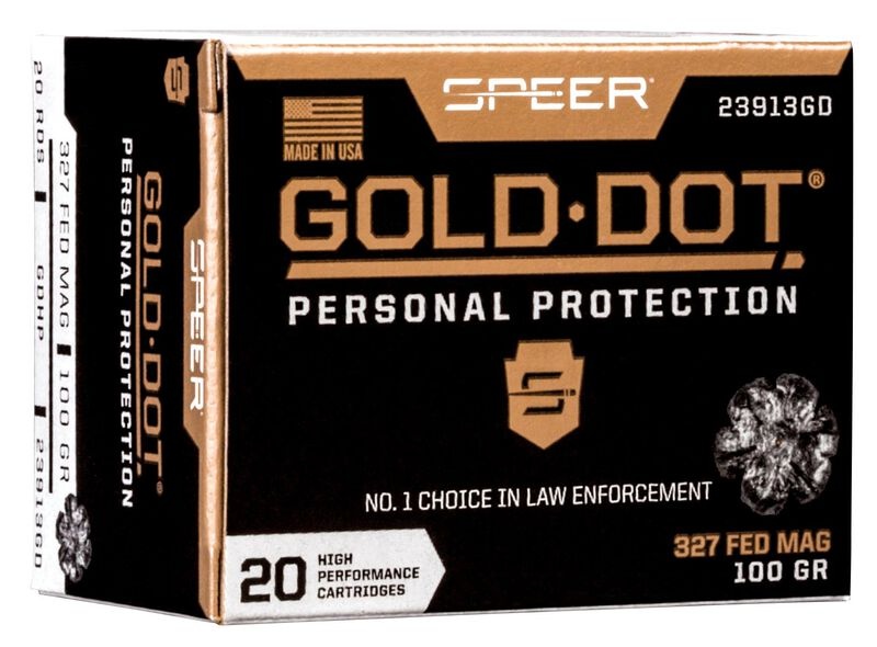 SPEER GOLD DOT 327 FEDERAL MAG AMMO 100GR HP 20RD BOX — product photograph