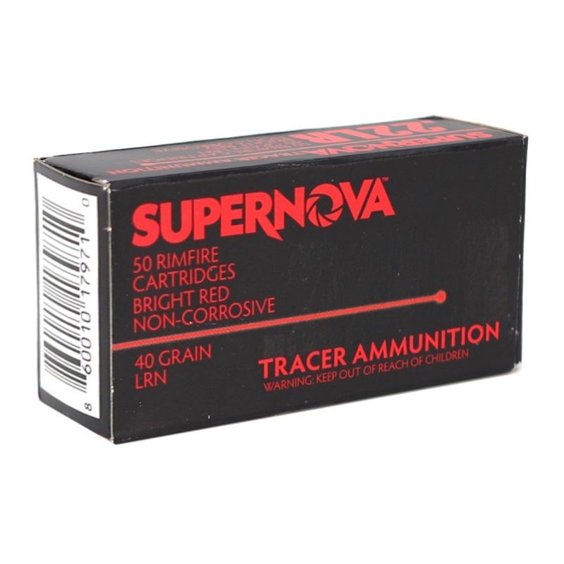 SUPER NOVA 22LR AMMO 40GR LRN RED TRACER 50RD BOX — product photograph