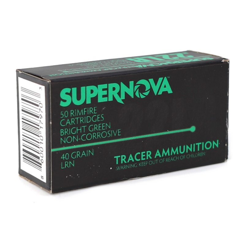 SUPERNOVA 22LR AMMO 40GR LRN GREEN TRACER 50RD BOX — product photograph