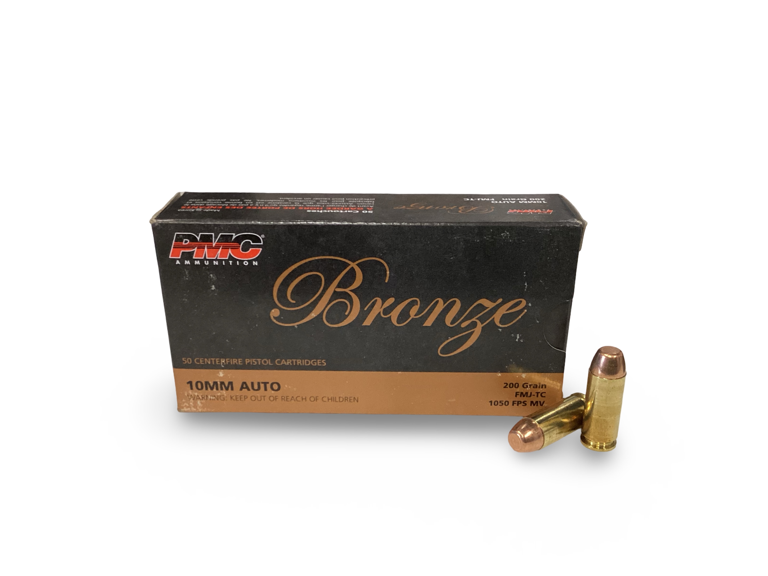 10 mm Auto - PMC Bronze Ammo 200 Grain FMJ-TC (10A) - 50 Round Box, product photograph