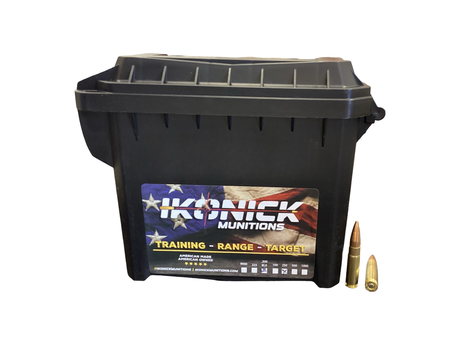 .300 AAC Blackout - IKONICK IU-300-147FM-C250 300BO 147GR FMJBT - 250 Round Can, product photograph