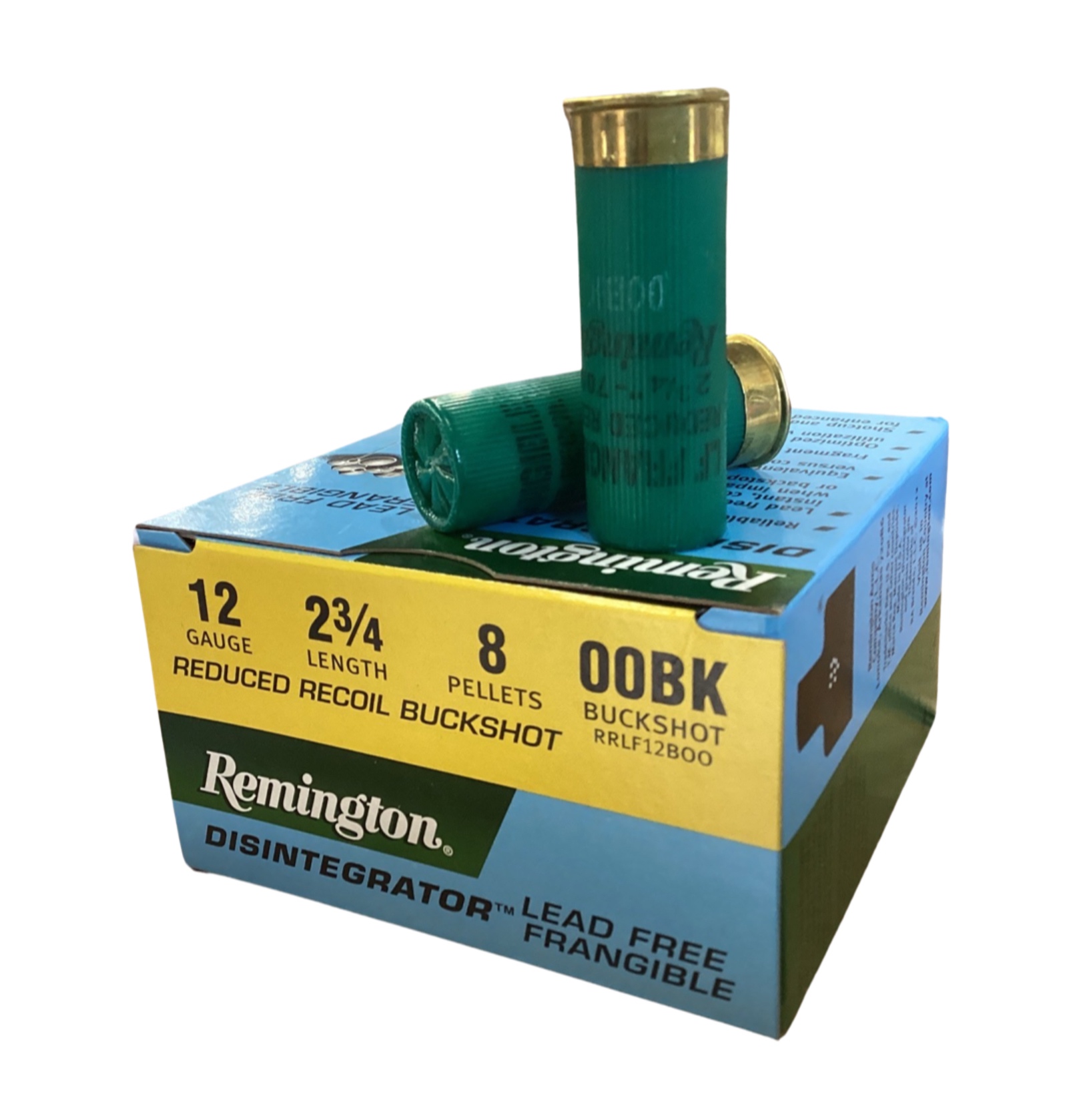 12 Gauge - Remington Disintegrator 2 3/4'' 00 Buckshot 8 Pellets - 20642 - 25 round box, product photograph
