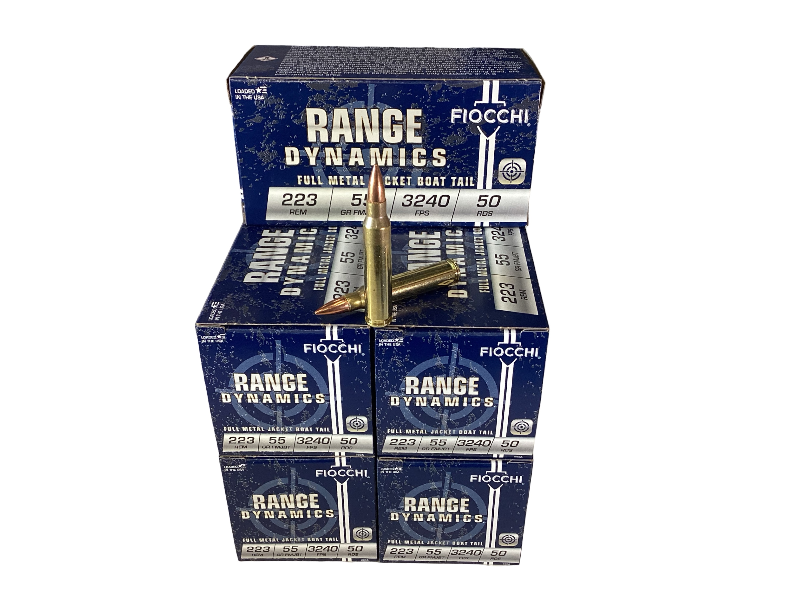 .223 Remington - Fiocchi 55 Grain Full Metal Jacket (223A) - 50 Round Box, product photograph