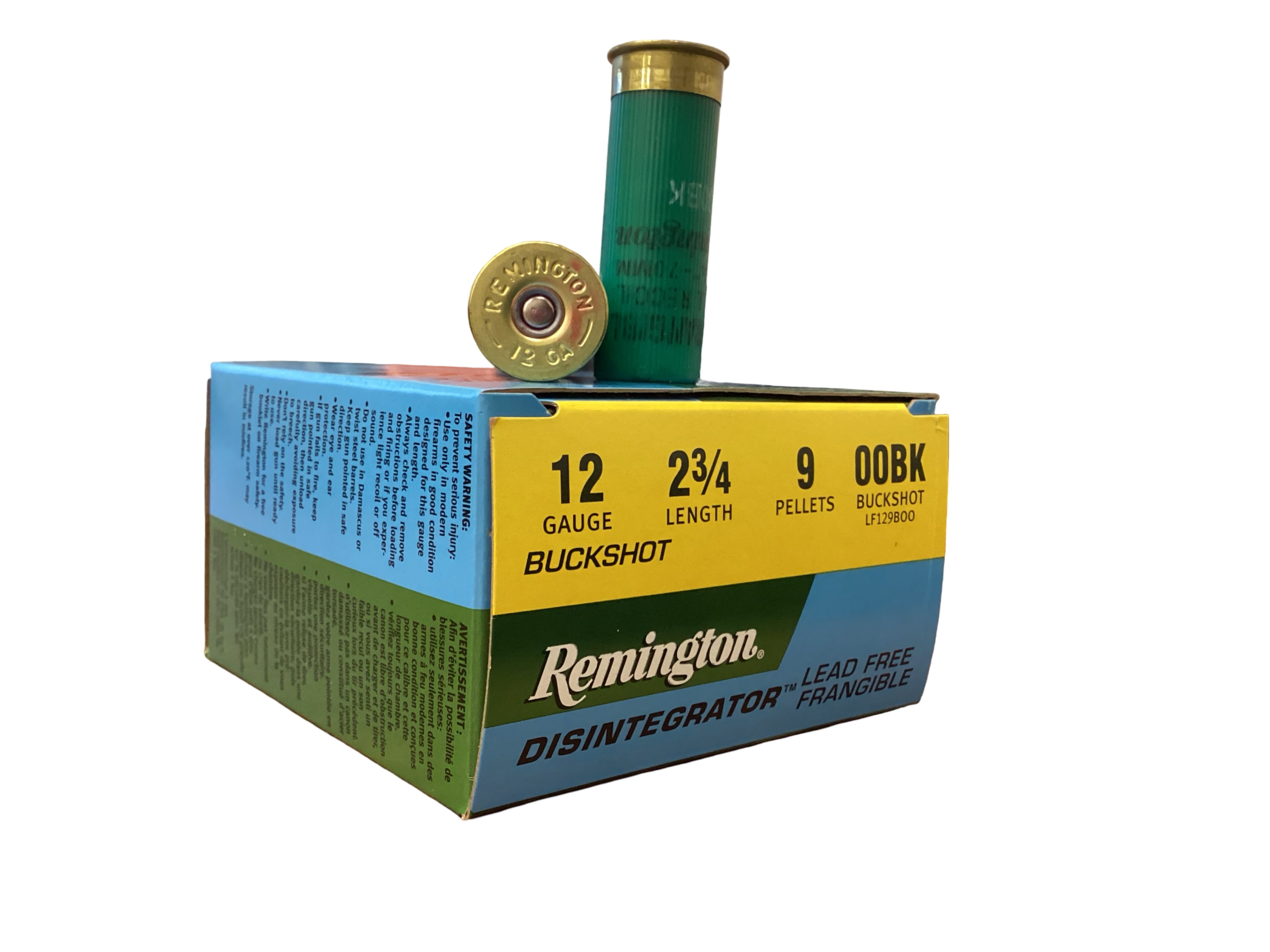 12 Gauge - Remington Disintegrator 2 3/4'' 00 Buckshot 9 Pellets - 20805 - 25 round box, product photograph