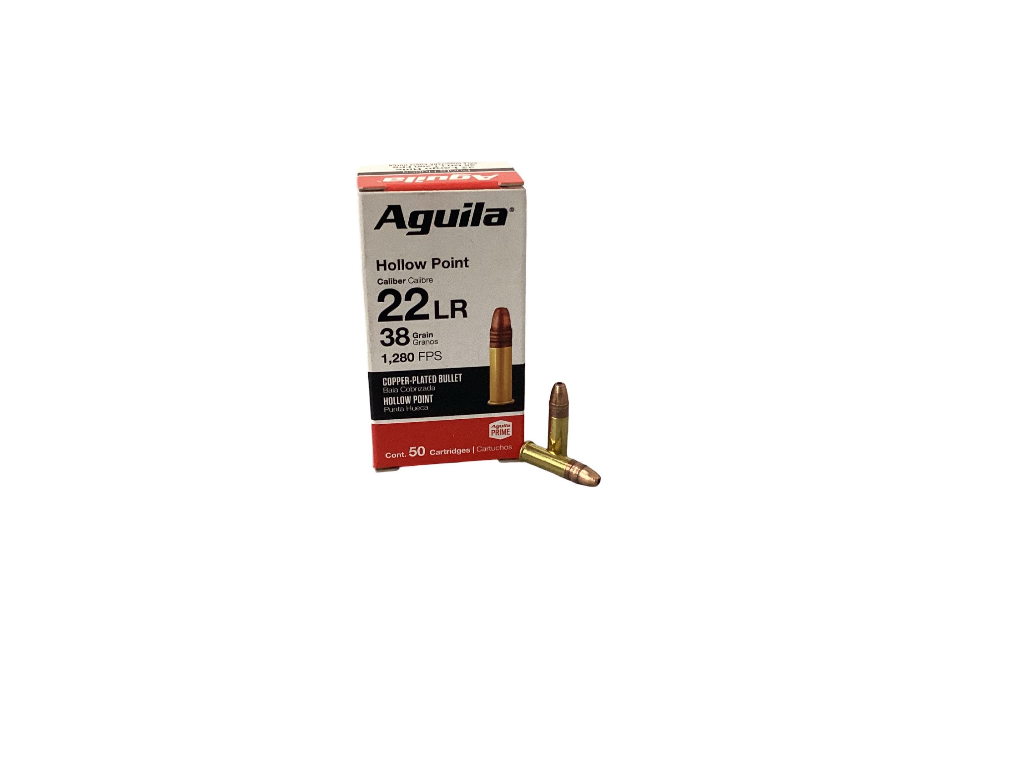 .22 LR Aguilla Super Extra Hollow Points 38 Grains (1B220335) - 50 Round box, product photograph