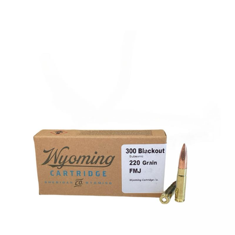 .300 AAC Blackout - Wyoming 220 Grain Full Metal Jacket "Subsonic" - 20 Round Box, product photograph