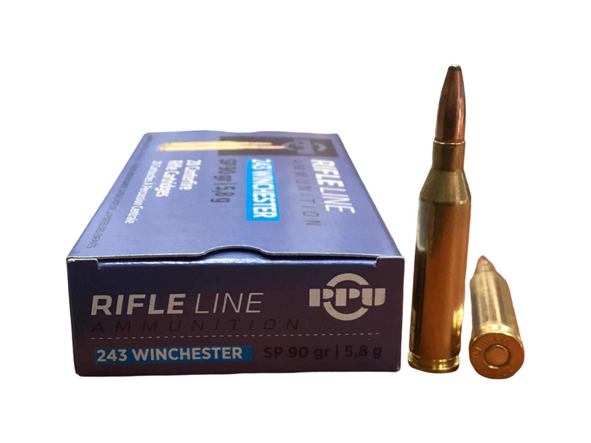 .243 Winchester - Prvi Partizan (PPU) 90 Grain Soft Point - 20 Round Box, product photograph