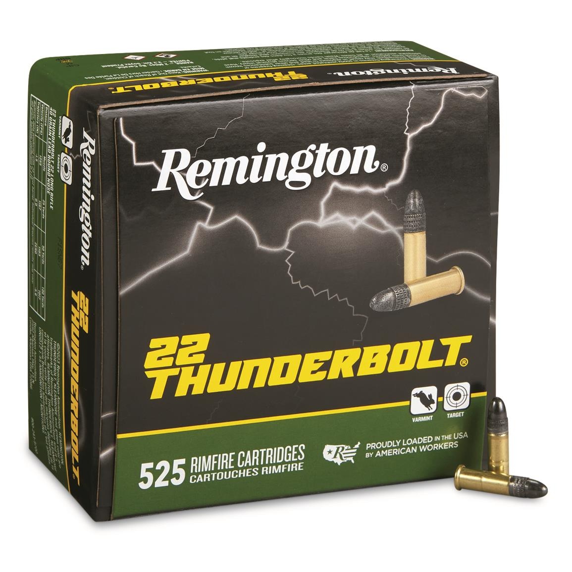 22 LR - Remington Thunderbolt 40 Grain lead Round Nose (R21271) - 525 Round Box, product photograph