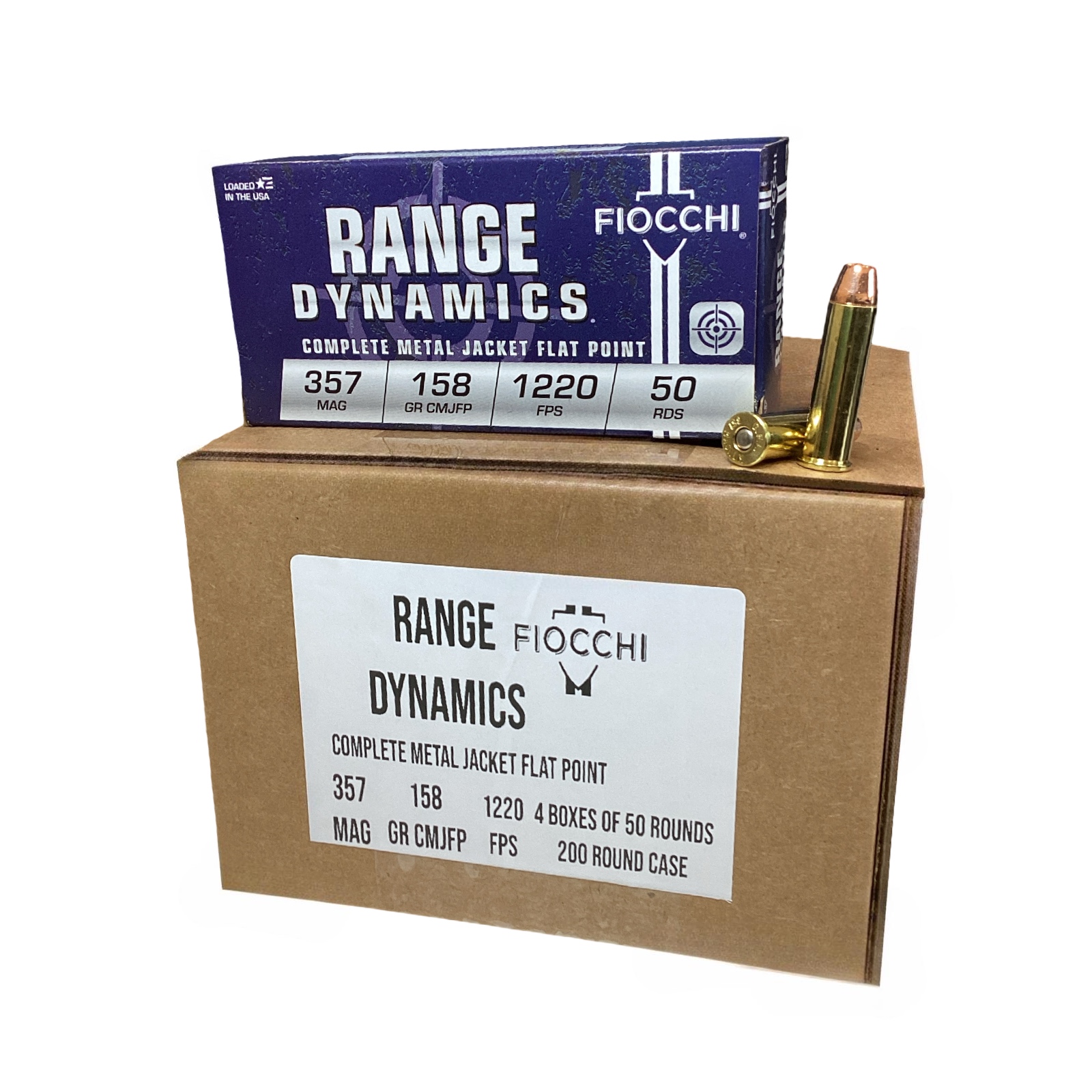 .357 Mag - Fiocchi Range Dynamics 158 Grain (FI357GCMJ) - 50 Round Box - product photograph