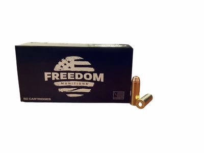 .45 Long Colt - Freedom Munitions 255 Grain Flat Point (FM45LF255N50) - 50 round box - product photograph