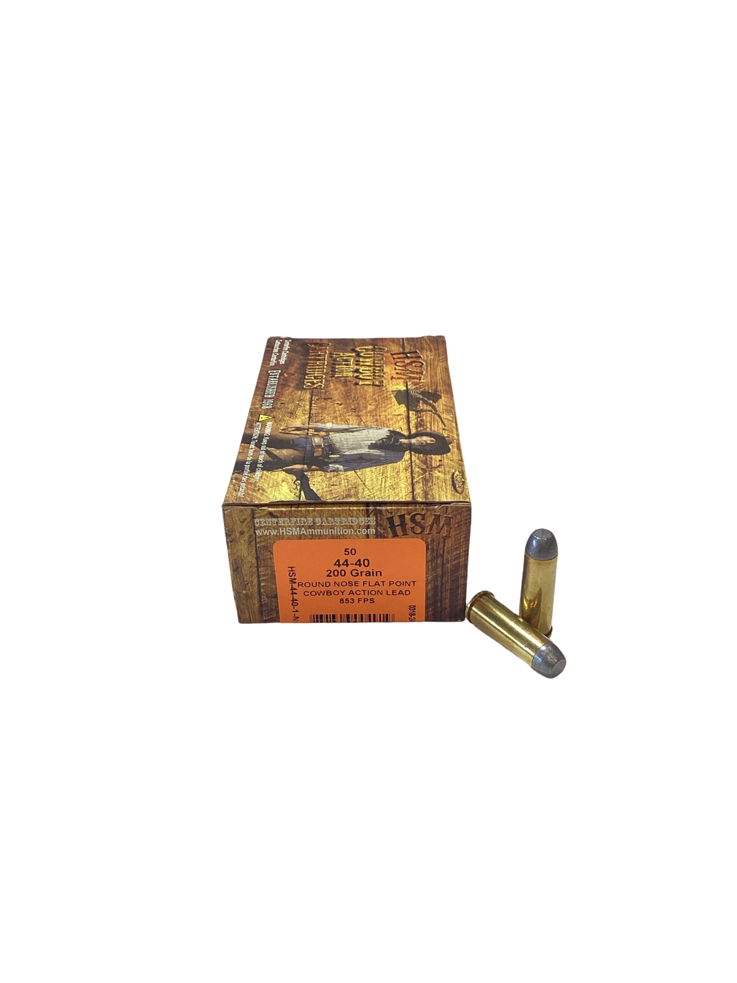 .44-40 Winchester - HSM 200 Grain Round Nose Flat Point Cowboy Action Lead - 150 Round Box - product photograph