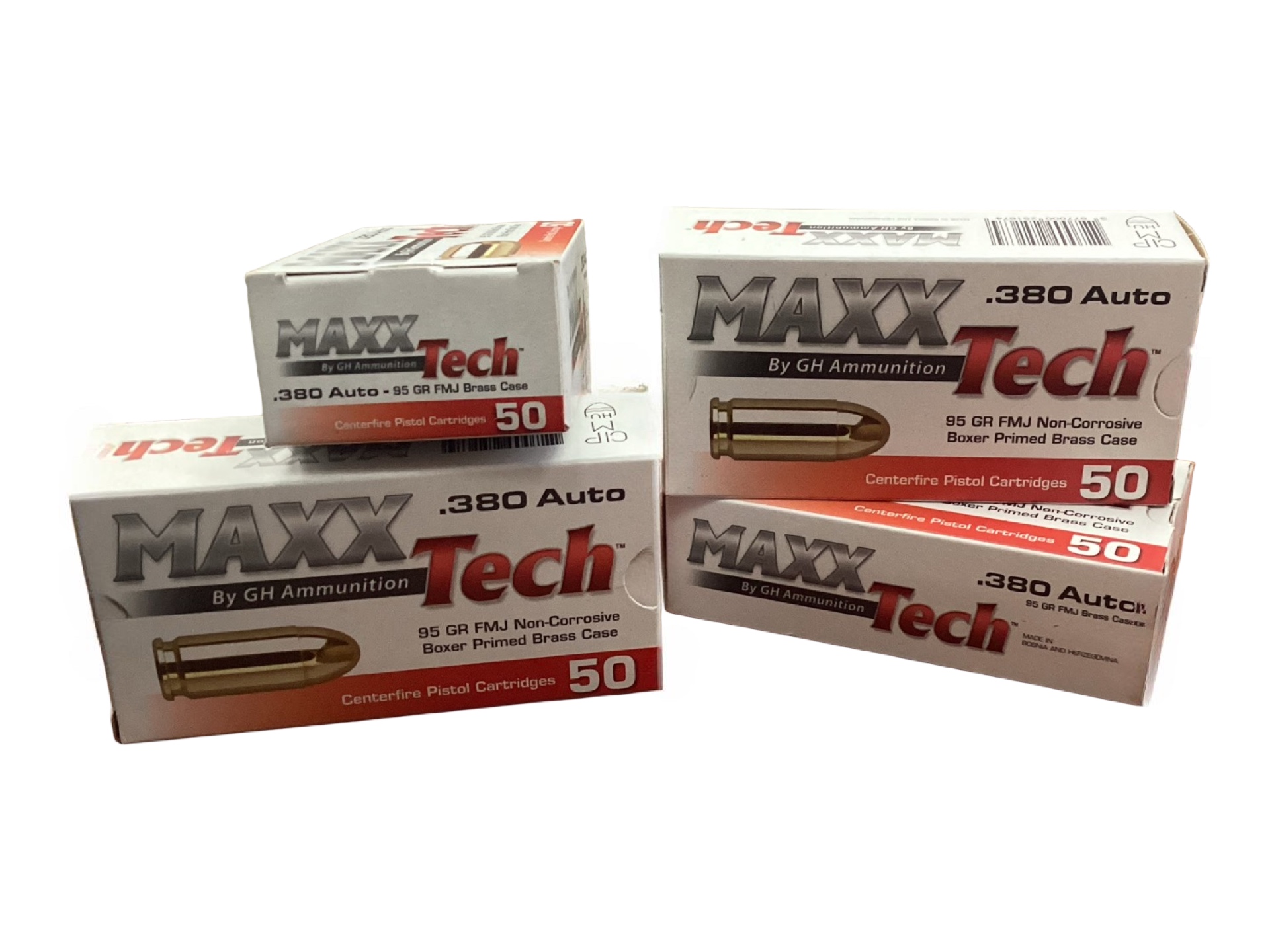 380 ACP - MaxxTech 95 Grain Full Metal Jacket (PTGB380B) - 50 Round Box - product photograph