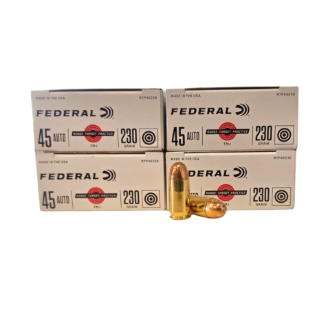 .45 ACP - Federal Range and Target 230 Gr Full Metal Jacket FMJ (RTP45230) - 50 Round Box - product photograph